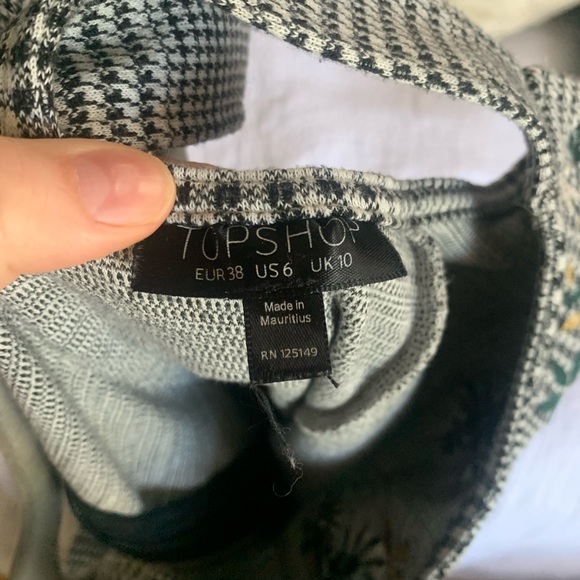 Topshop Houndstooth Embroidered Mini Dress - Picture 6 of 7